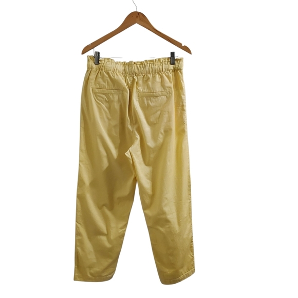 LOFT Cotton Poplin Yellow Tie Front Pants Sz Med - Picture 2 of 6